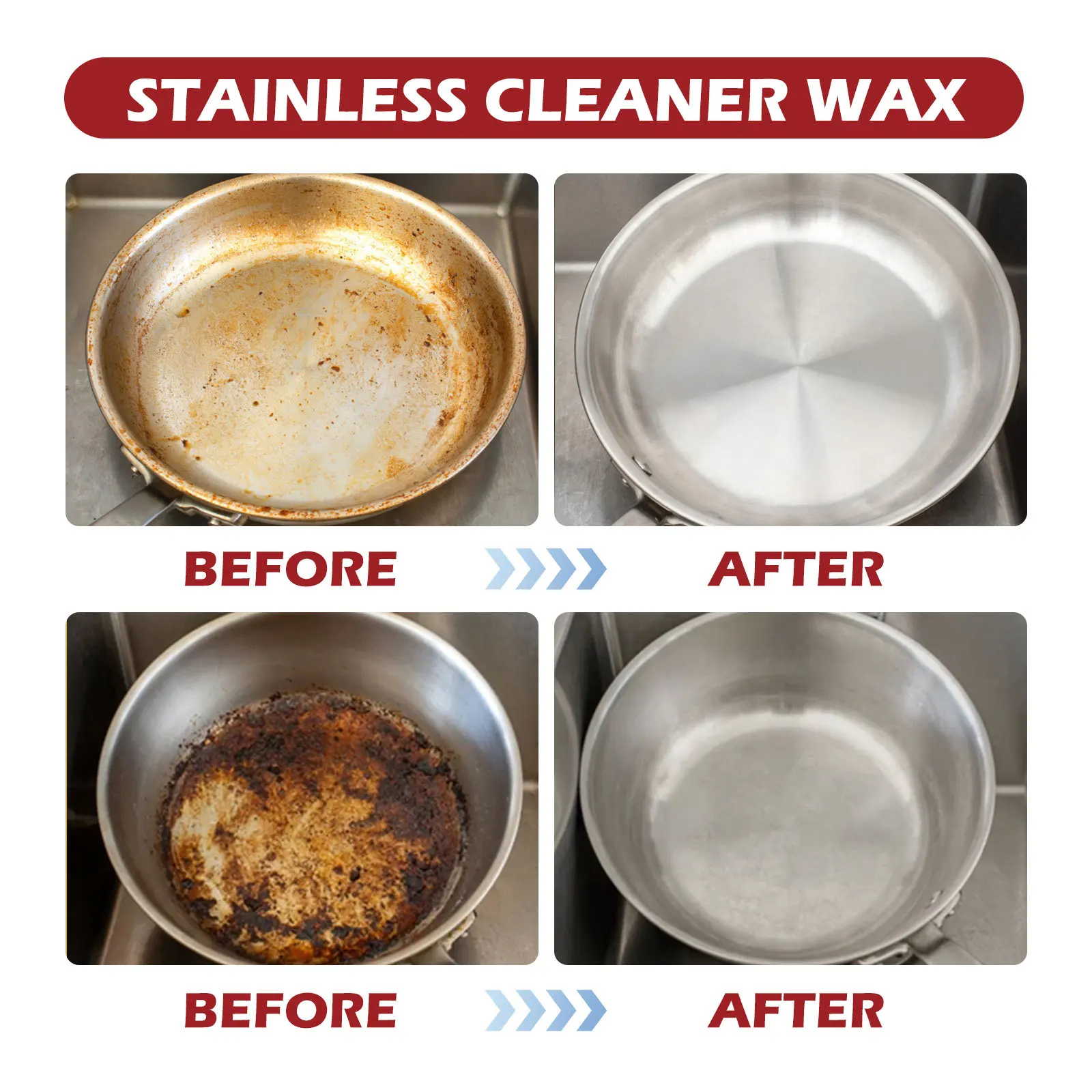 Stainless Steel Cleaning Paste Pot Pan Black Dirts Cleaner Oven Polishing Mental Scratch Rust Remover Cookware Cleaning Cream