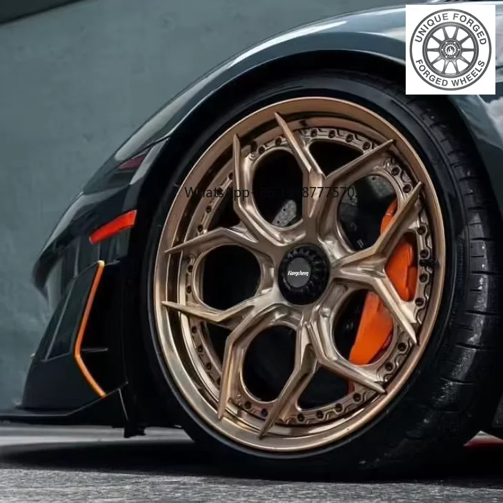 New style 17 18 19 Inch Wheels 5x108 5x114.3 5x120 5x112 Bronze Multi Spoke Alloy Racing Car Wheels Passenger Car Wheels Rims