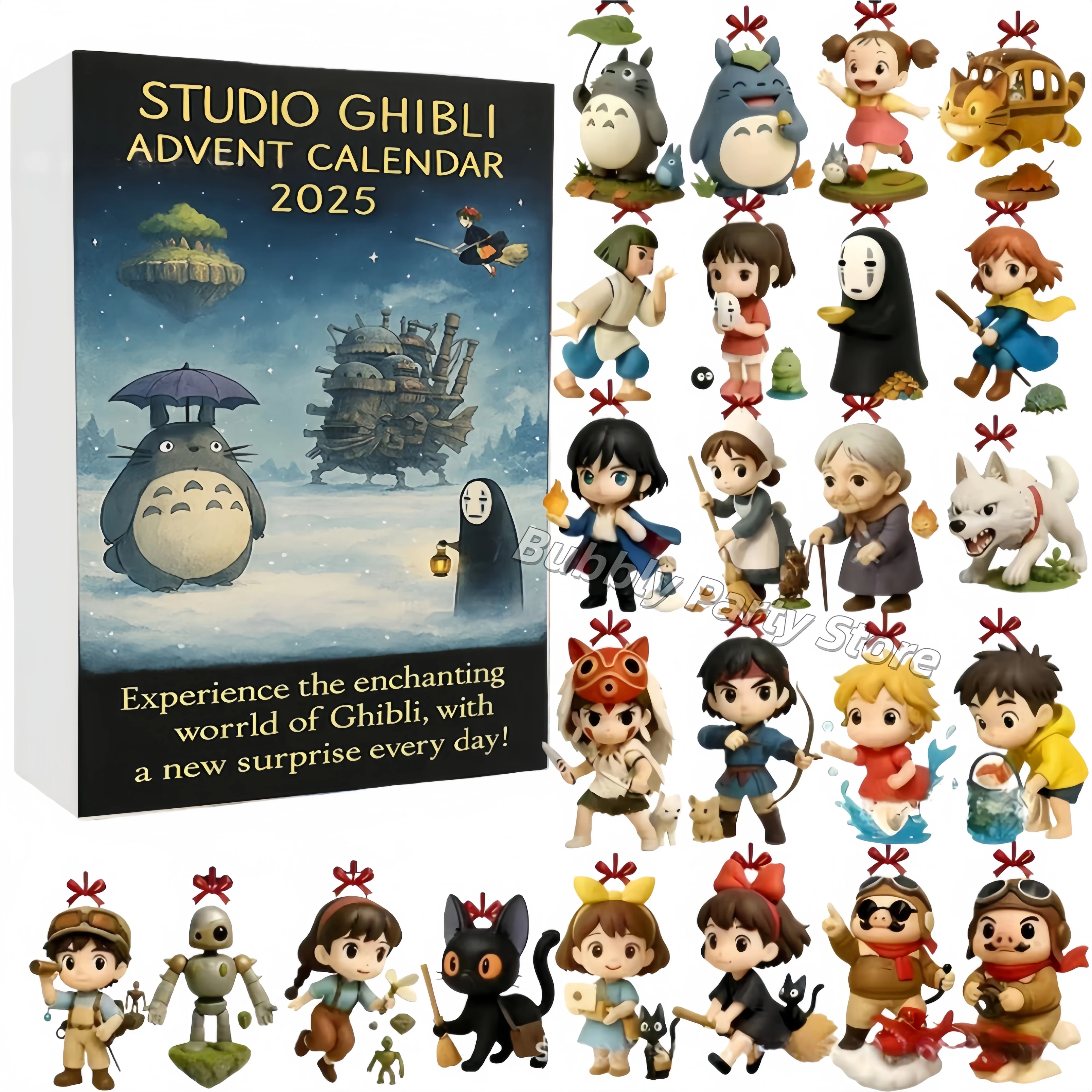 Calendrier de l'avent Totoro classique japonais, compte à rebours de 24 jours, boîtes surpris, Collections de figurines d'anime, cadeaux de noël