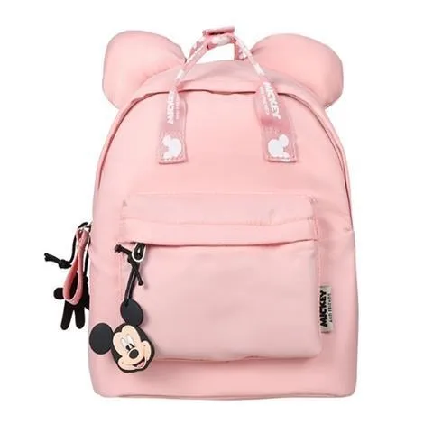 Disney-Mochila pequeña para niños, bolsas para exteriores, ligeras, transpirables, impermeables, de nailon, con forma de Mickey, Color sólido