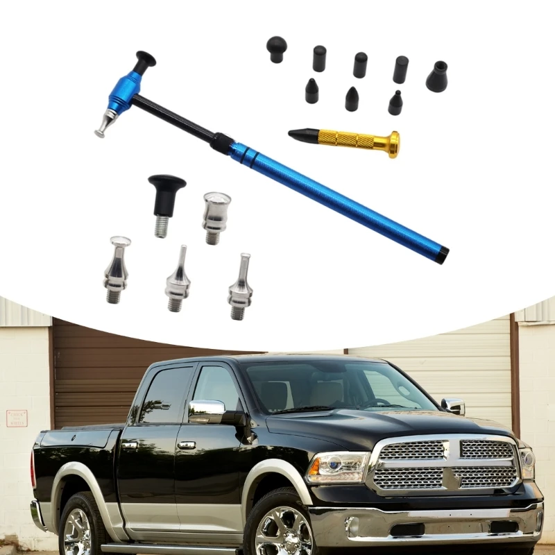 Auto Body Dent Fix Hammer & Pen, Automatic Adjustment Telescopic Rod Pit No Paint Need, Professional for Car Maintenance