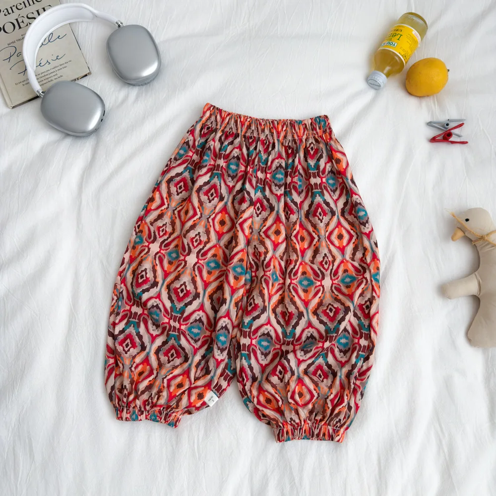 Kinder Sommer Anti-Mücken-Hose Jungen Mädchen Atmungsaktive Bedruckte Haremshose Lockere Bloomers für 2-9 Jahre Kinderkleidung – Detail 5
