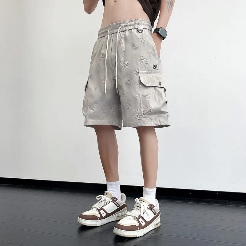 

Высококачественные повседневные шорты, лето 2025 года, мужские брюки-карго длиной до колена, молодежная спортивная одежда на открытом воздухе, спортивные штаны с эластичной резинкой на талии, пять центов