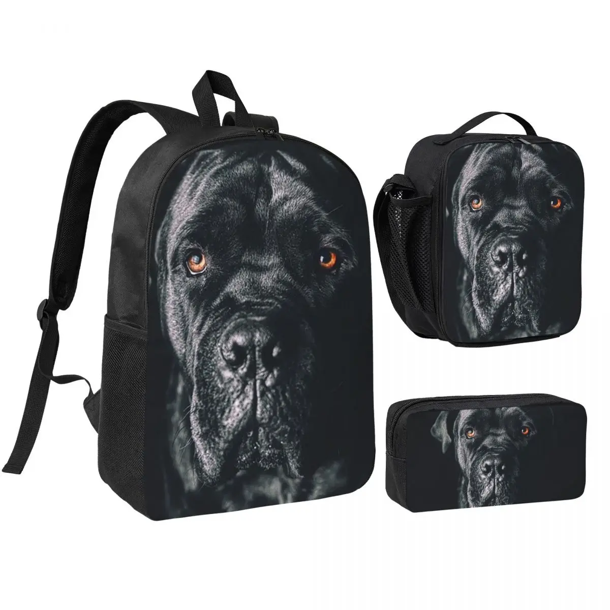 The Art Of Dog Cane Corso - Italian Mastiff Backpack  BookBag School Bag Shoulder Bags 3ps Insulated Lunch Bag Pencil Case