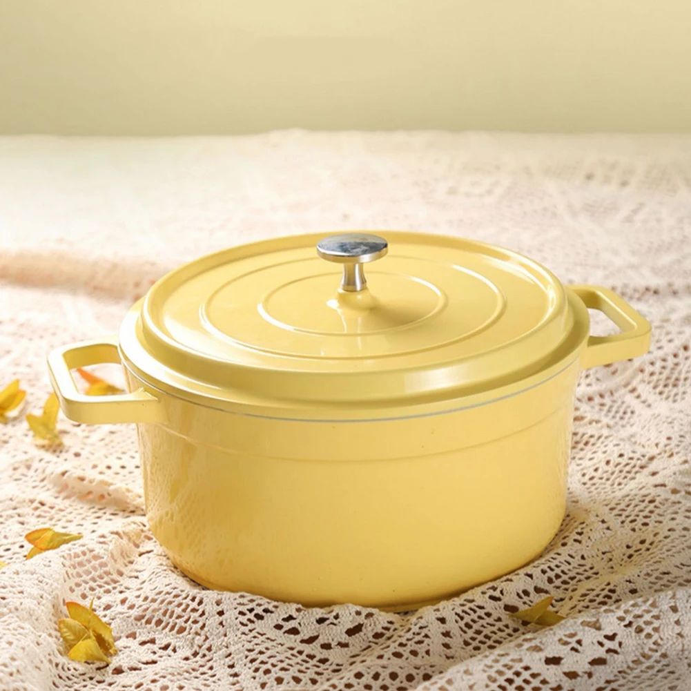 Enameled Cast Aluminum Dutch Oven with Lid Mini Cast Aluminum Pot Casserole Dutch Oven Cast Aluminum Pot Home Kitchen Utensils