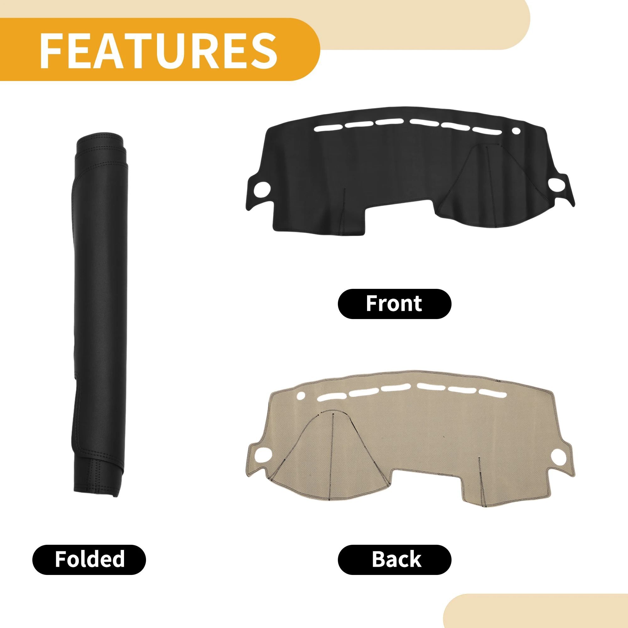 غطاء لوحة القيادة UXCELL لكيا بيكانتو مورنينج SA 2004-2011 أسود 1 قطعة مضاد للانزلاق #4