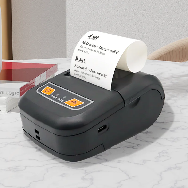 Mini Thermal Receipt Printer Supporting BT IOS / Android Connectlon for Office Portable Shipping Printer