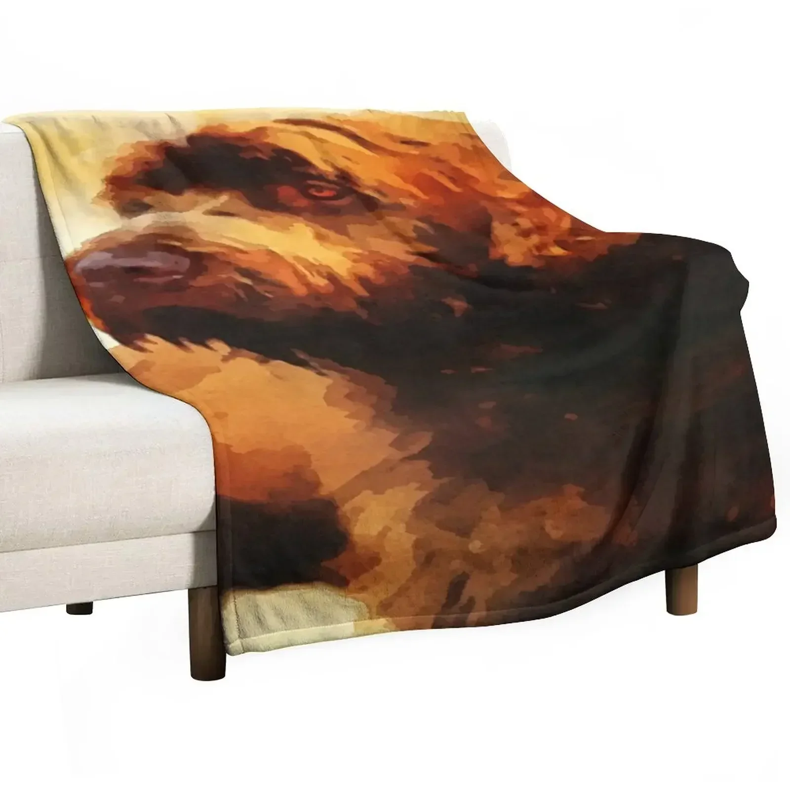 Bearded Dog Pudelpointer Throw Blanket Travel Decorative Sofa Loose Soft Big Blankets