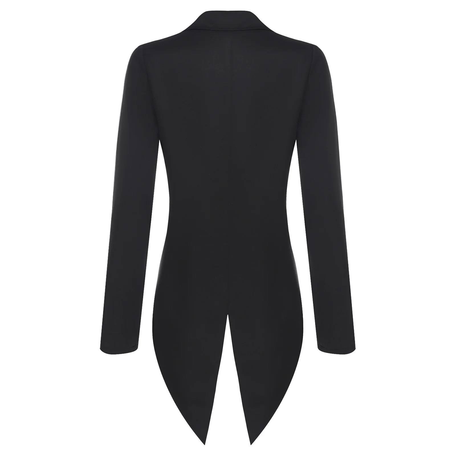 Womens Vintage Swallowtail Jacket Waitress Cosplay Costume Peaked Lapel V Neck Blazer Long Sleeve Tuxedo Coat for Cocktails view 4