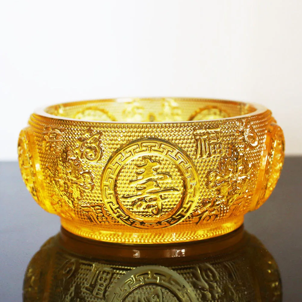 

Crystal Cornucopia Treasure Basin Decorative Ornament Elegant Home Office Tabletop Decor Wealth Bowl Gift Art