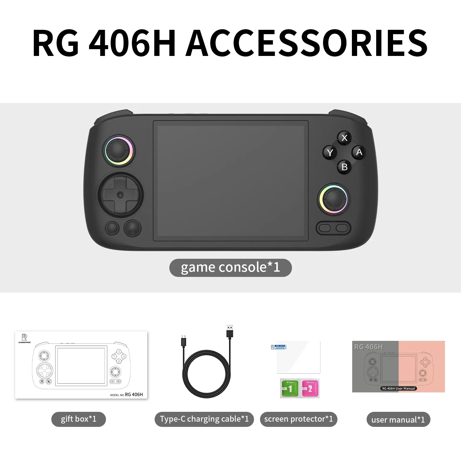 ANBERNIC RG406H Retro Handheld Game Video Player Console 4 Inch HD