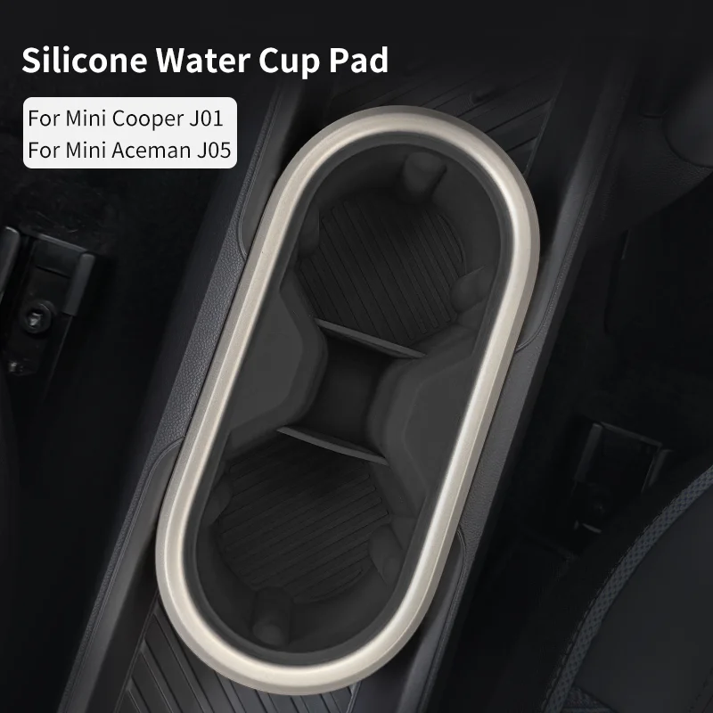 Silicone Central Control Cup Groove Water Cup Pad For BMW Mini Cooper E/SE J01 EV Aceman J05 Insert Storage Box Car Accessories
