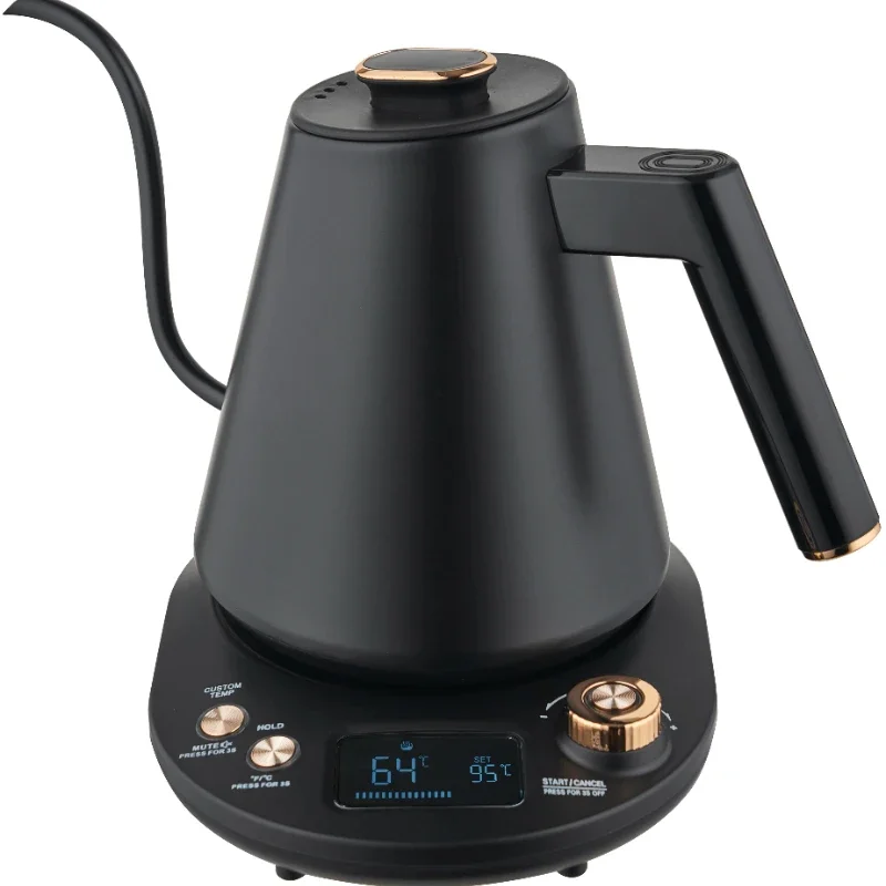 

1.0L goose neck stainless steel electric kettle coffee maker large LCD display temperature setting and keep warm