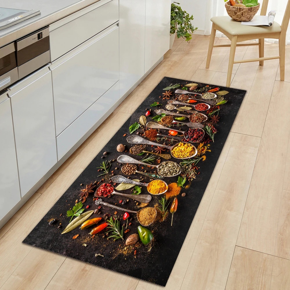 Modern Kitchen Mat Home Entrance Doormat Hallway Bedroom Living Room Decoration Floor Carpet Balcony Bathroom Anti-Slip Long Rug