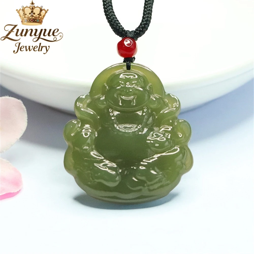 

High-End Natural Hetian Jade Maitreya Buddha Pendant Luxury Quality Jewelry Fashion Jewelry Exquisite Elegant Charms Popular