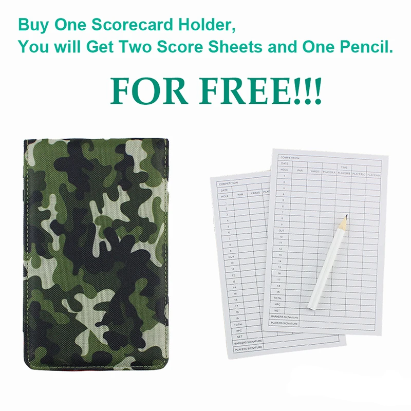 CRESTGOLF New Golf Scorecard Holder Golf Score Wallet Camouflage Golf Score Pocketbook Scoring Golf Gifts Accessories