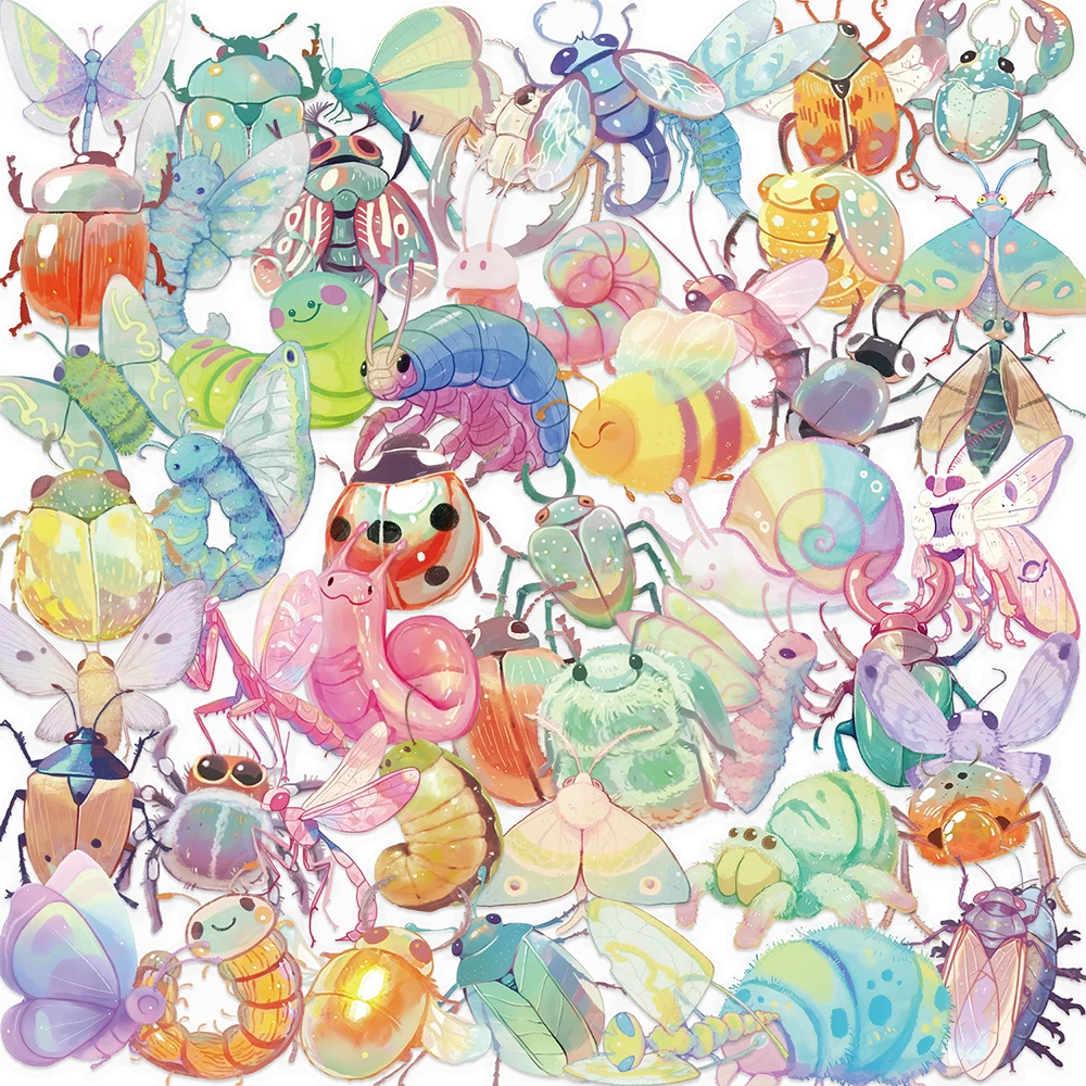 10/30/50 stücke Transparent Nette Cartoon Insekt Aufkleber DIY Gepäck Laptop Telefon Fall Fahrrad Wasserdicht Coole Graffiti Aufkleber