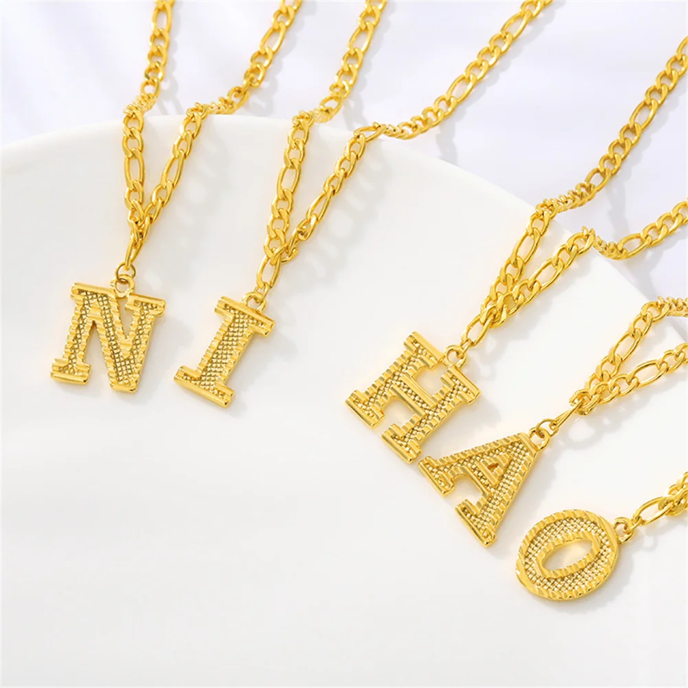 

LeeChee Figaro Chain Customized Letter Anklet Chain Personalized Stainless Steel Letter A to Z Pendant Jewelry Accessories Gift