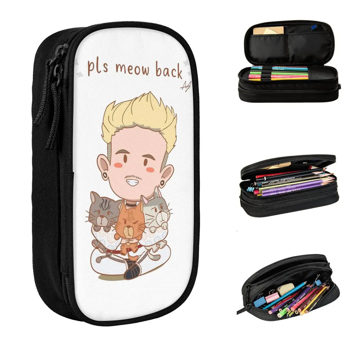 Baby Lasagna Cartoon Pencil Cases Pencil Box Pen Holder for Girls Boys Large Storage Bags Students School Zipper Stationery