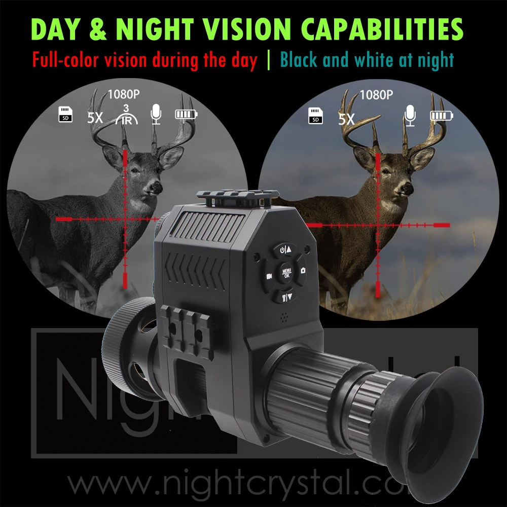 Megaorei NK007 Plus Infrared Night Vision Riflescope Add-on 1080p Video Record Hunting Camera Camcorder Scope Attachment IR