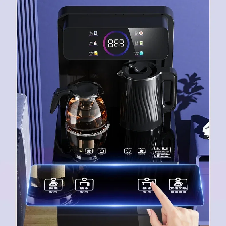 Tea bar machine. Household & office water dispenser. Bottom bucket. Automatic & intelligent. Top with double outlet faucet