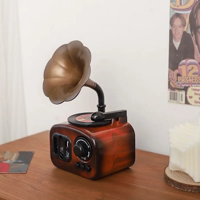 صندوق الموسيقى الفونوغراف العتيق: سحر خالد لديكور المنزل والمكتب - هدية مثالية لأي مناسبة
