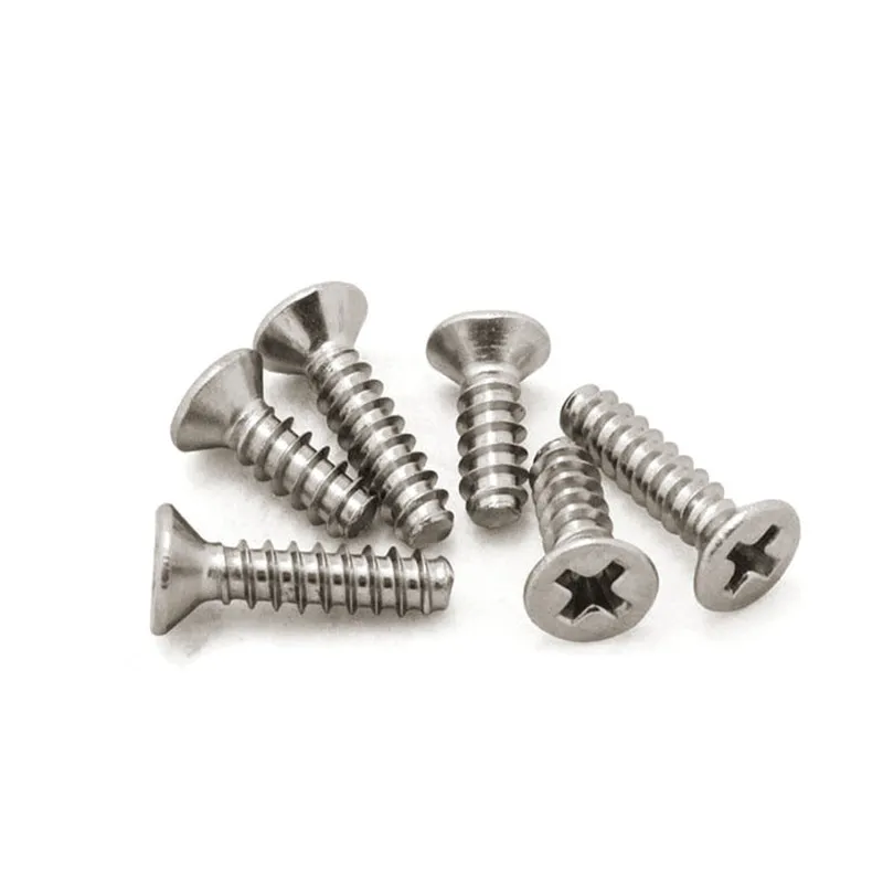 M1 M1.2 M1.4 M1.7 M2 M2.3 M2.6 M3 Stainless Steel KB Flat Countersunk Head Phillips Self Tapping Screws For Plastic SS304