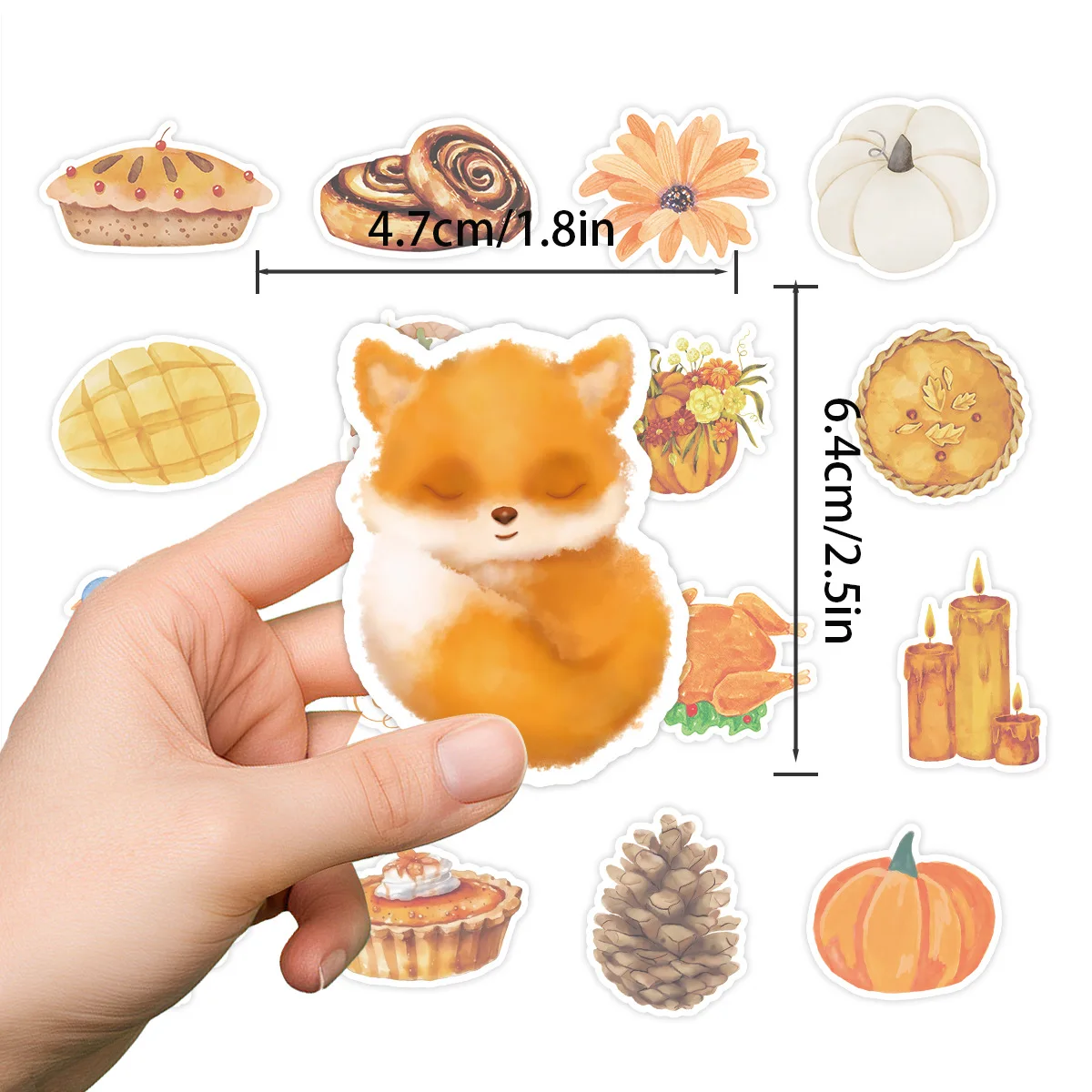 10/30/50PCS Nordic Style Thanksgiving Sticker Cartoon Graffiti Decoration Mobile Phone Case Luggage Thermos Cup Waterproof Decal