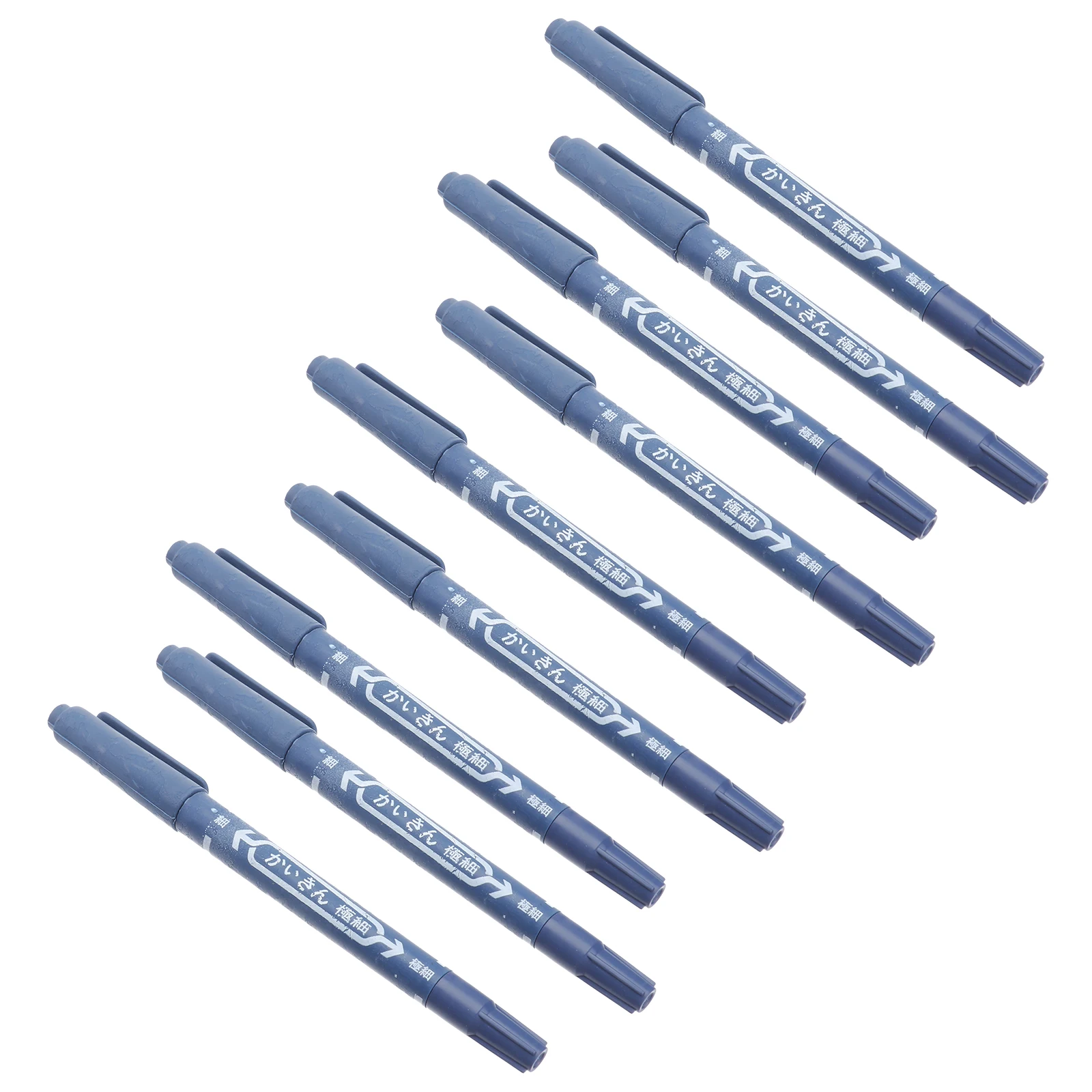 

10 pcs Double Headed Marker Pen Tattoo Painting Brush Oil Ink Pencile Blue Fine Thicker Tip Long Lasting Dual-tip Accessories