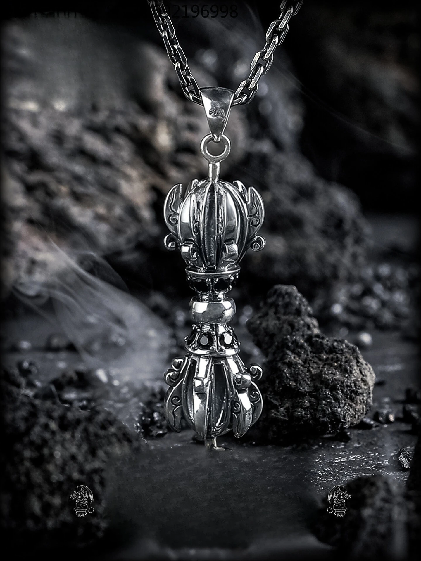 [Seal] Dark Wind 925 Silver Necklace Men's Tide Advanced Sense, Design Sense Niche Pendant