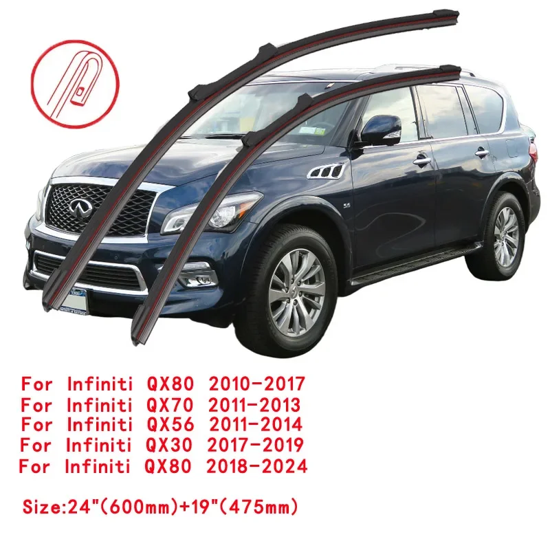 

For Infiniti QX QX4 QX30 QX50 QX56 QX60 QX70 QX80 1996-2024 Car Windshield Wiper Blade Windscreen Brushes Washer Accessories