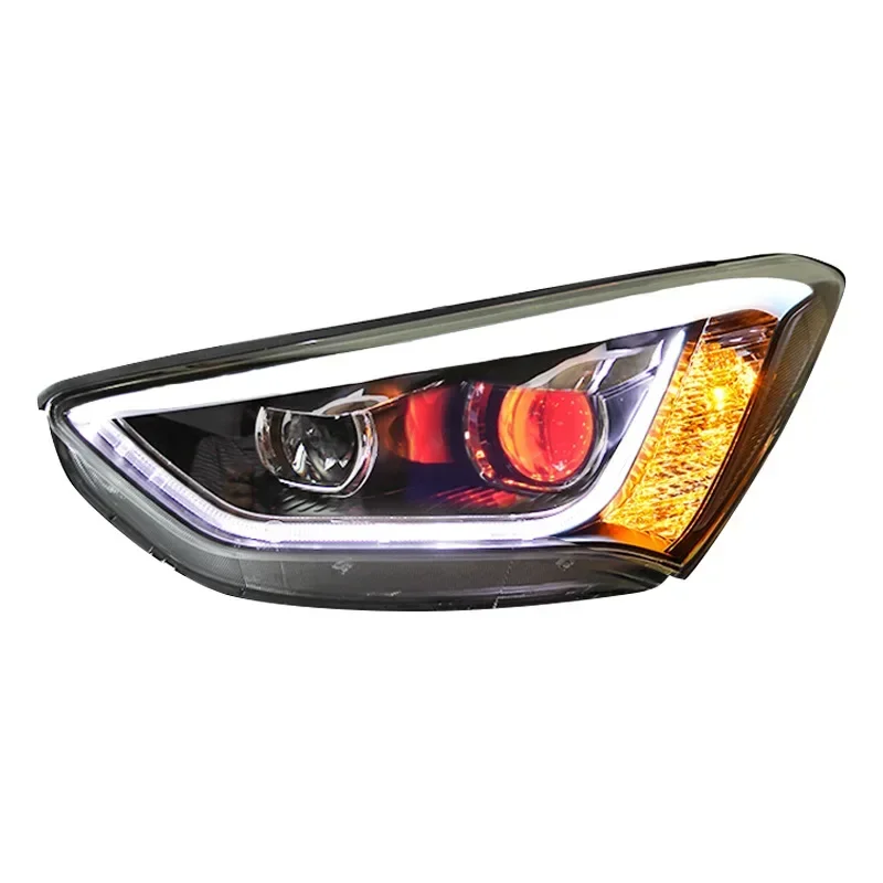 Car Headlamp Headlights Modified LED Head Lamp Head Light Daytime Running Lights for Santafe IX45 2013-2016