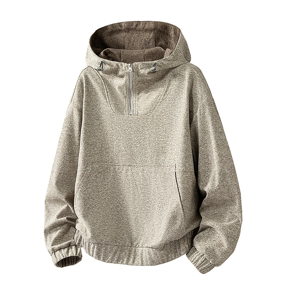 Half Zipper Hoodie Men Solid Color Sweatshirts Plus Size 8XL Hoodies Male Fashion Casual Spring Autumn Hoodie Big Size 8XL