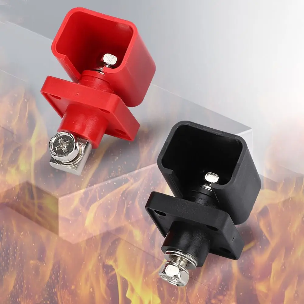 100A/120A Energy Storage Terminal Block Black Red Copper High Current Terminal Post Lithium Battery Through Wall