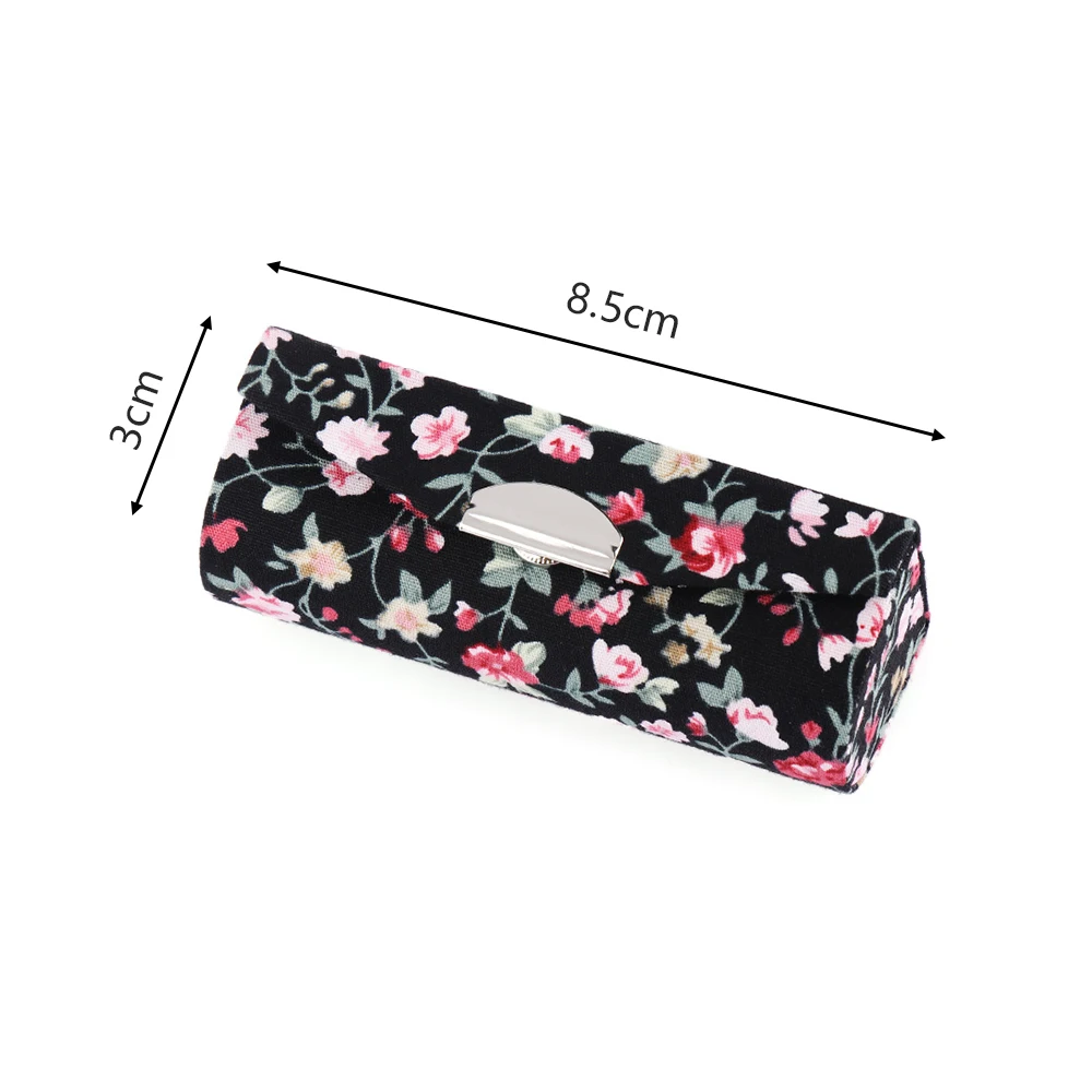 Fashion Lipstick Case Retro Embroidered Flower Designs With Mirror Packaging Lip Gloss Box Jewelry Storage Makeup Storage Box