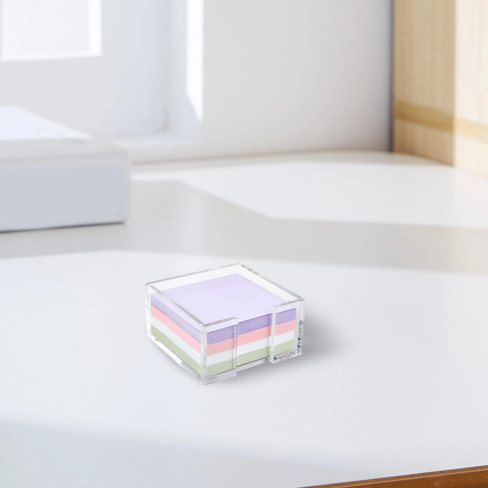 Transparent Acrylic Note Holder Clear Desk Organizer for and Memo Pads Home Office Note Pad Holders for Desk