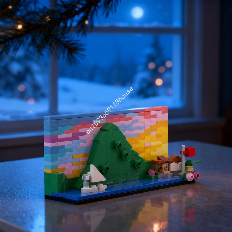 

320 деталей MOC «Архитектура Бей-Лугона», конструктор «Городской пейзаж», сборная модель, подарок на Рождество, креативная игрушка, идея для творчества