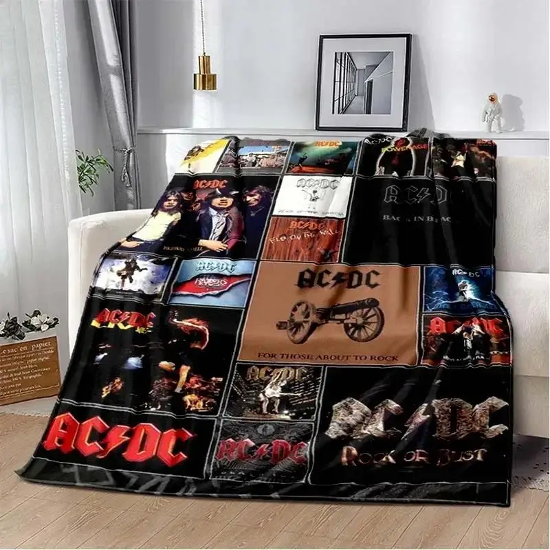 

Плед с узором ACDC, легкий, для гостиной, спальни, детской комнаты, теплый плед в клетку, рождественский подарок