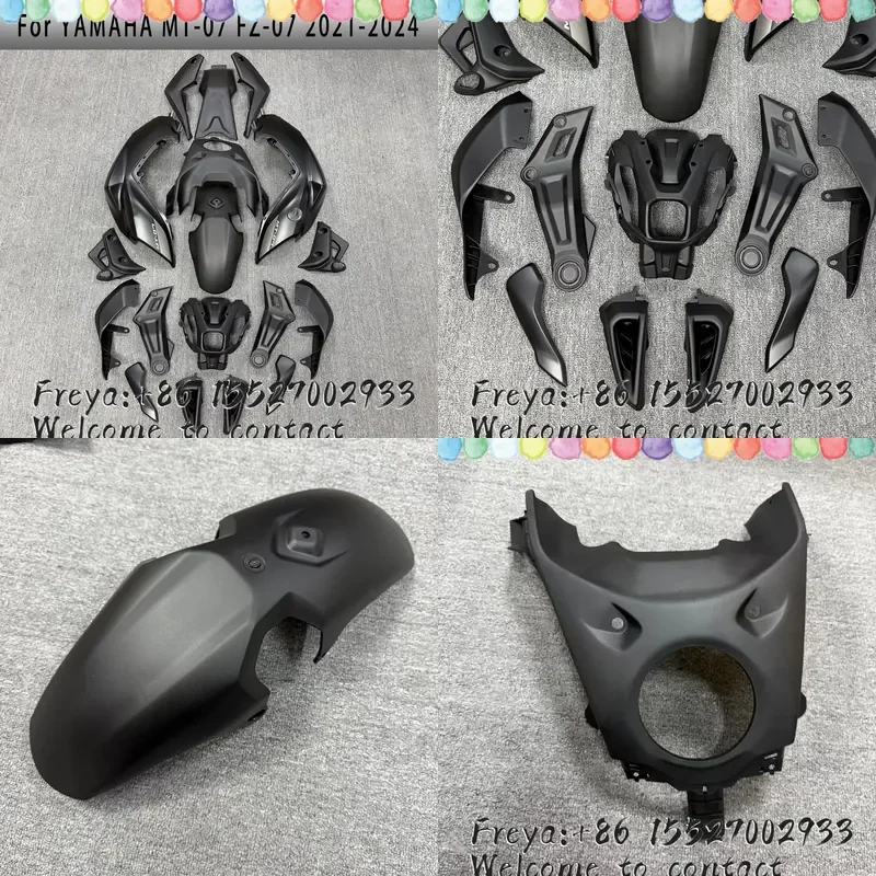 For MT-07 FZ-07 2021-2022-2023 Motorcycle Fairing Kit ABS Molded Body Fairing Blue Gray Matte Black