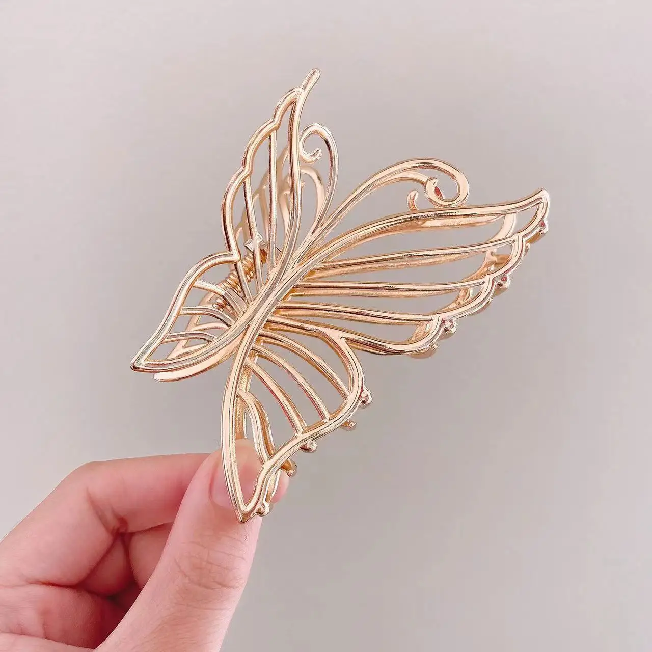 Super Fairy Diamond Butterfly Large Grab Clip New Temperament Back of the Head Shark Clip Disk Hair Clip Headdress Hair Card Fem