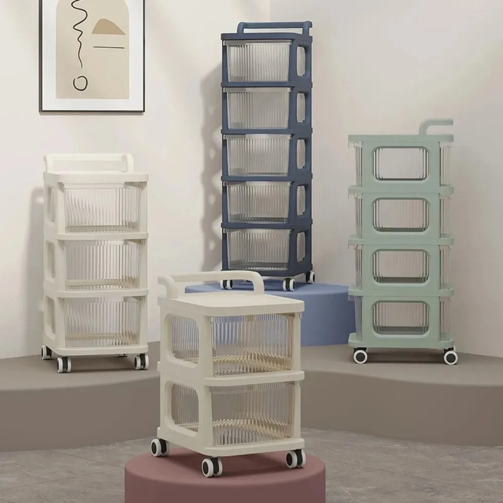 Transparent Trolley Drawer-Type Multi-Layer Acrylic Miscellaneous Drawer Mobile Kitchen Storage Storage Rack Snack Rack Trolley image 2