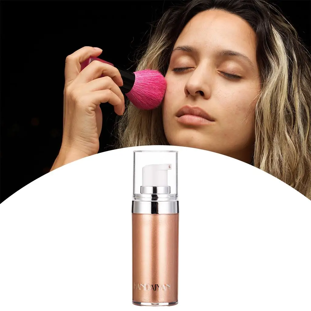 Iluminador resaltador líquido con purpurina, imprimación de maquillaje, brillo duradero para rostro y cuerpo