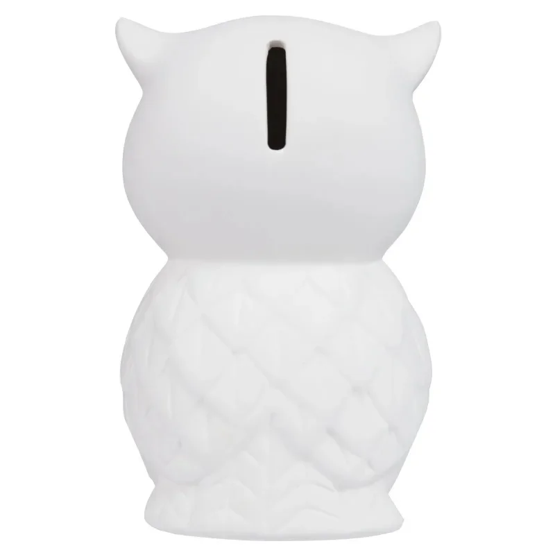 NUEVO búho de banco pintable de cerámica, base artesanal blanca de 5,75" de altura