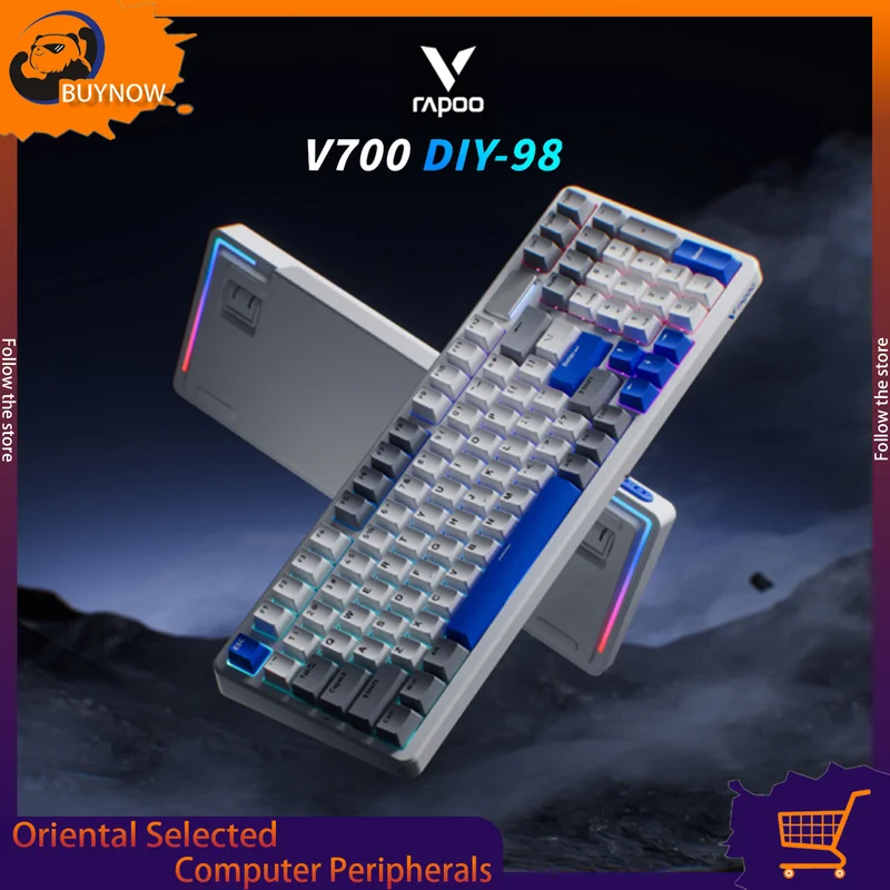 

Rapoo V700DIY-98 Customized Wireless Mechanical Keyboard 98% Layout 1K Gaming Office Speed Silver Switch Hot Swap Gift PC