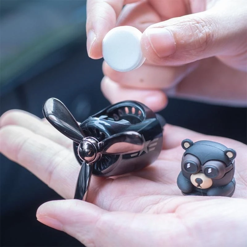 Diffuser Decor Bear Piloting Vent Air Freshener Auto Accessories Solid Gifts for Family Colleagues - view 2