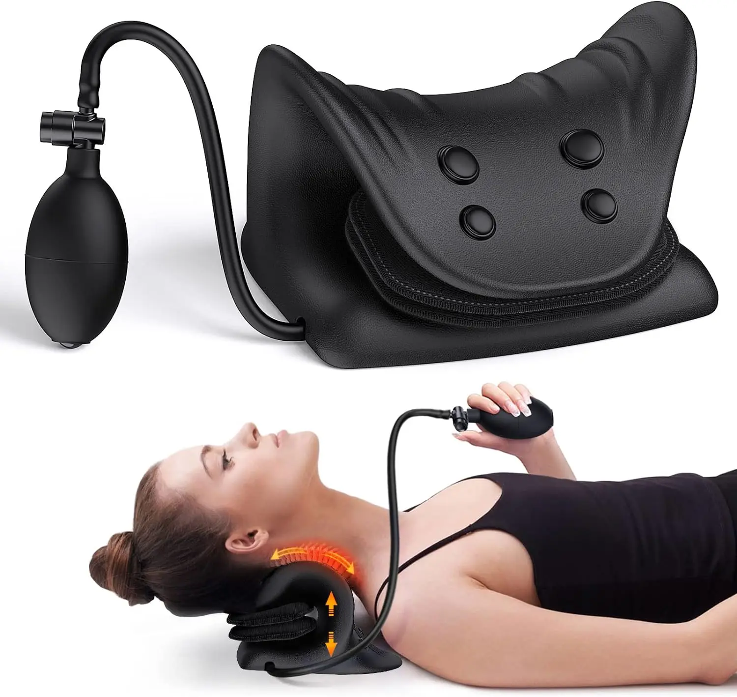 Phenitech New PU foam airbag traction pillow neck shoulder pillow massager Traction Device