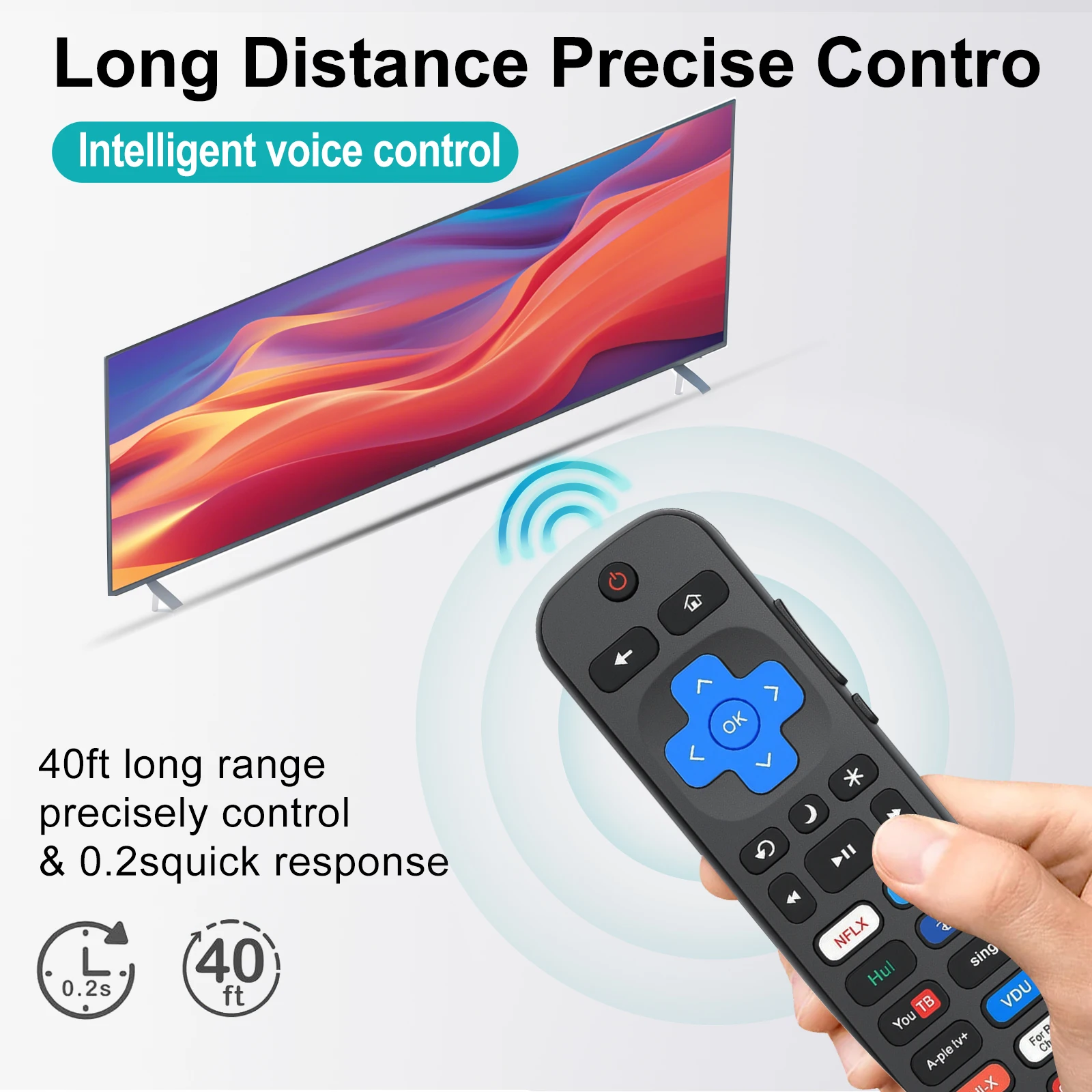 For Roku TV Remote TCL Hisense Sharp Philips Onn Element, Replacement Controller Not for Stick