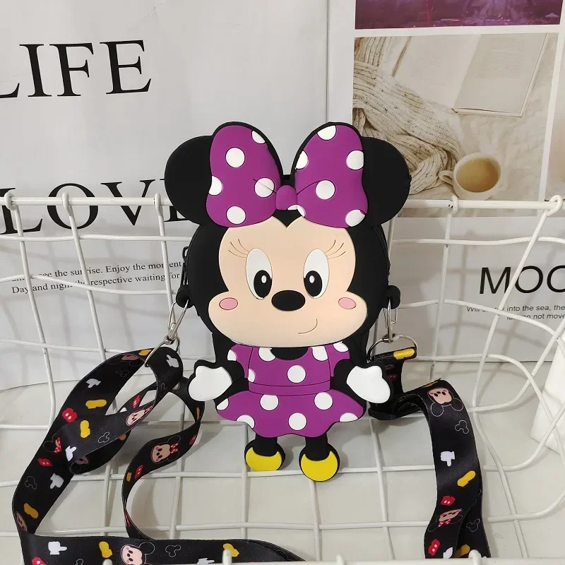 Disney Cute Minnie Mouse Kids Mini Bag Fashion Versatile One Shoulder Crossbody Bags Cartoon Anime Girl Coin Purse Birthday Gift