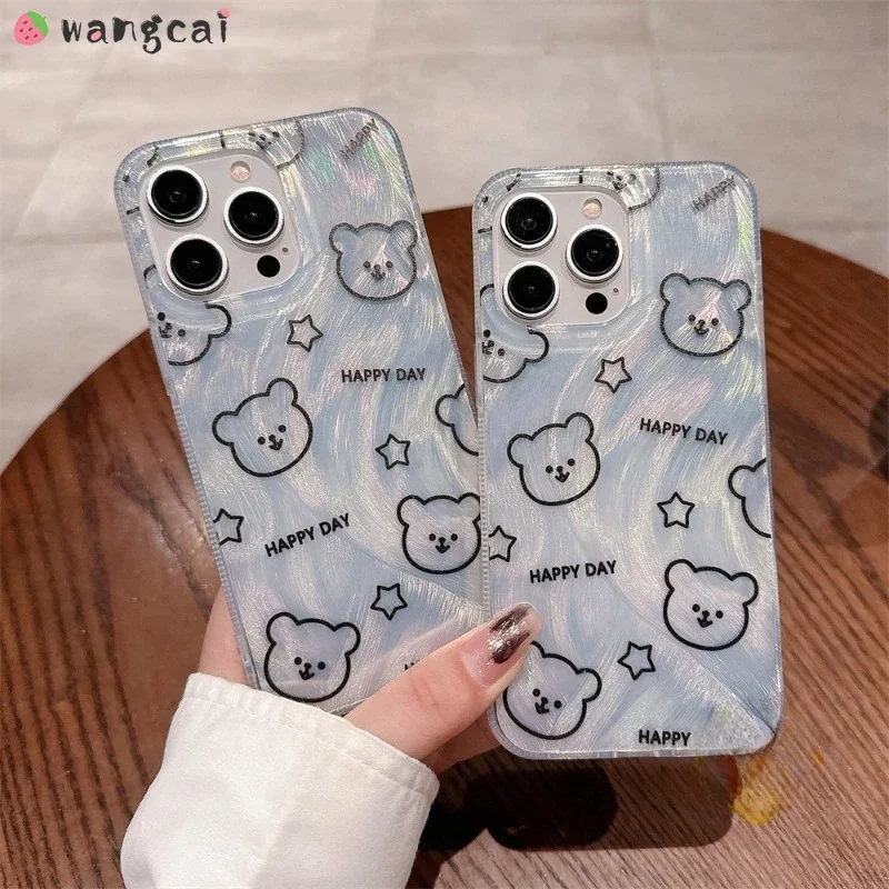 For iTel A70 A05s A04 A60 A60s A50 RS4 P40 P40+ S23+ P55 P55+ Plus 5G 4G Phone Case Cute Star Bear Pattern Silicone Soft Cover