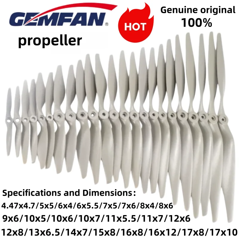GEMFAN RC Flugzeugpropeller 4.47x4.7/5x5/6x4/6x5.5/7x5/7x6/8x4/9x6 bis 17x10 Hocheffizienter Propeller für Starrflügel-FPV-Drohnen